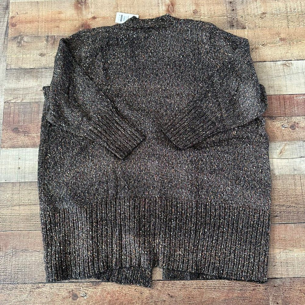 Terra & Sky Open Front Knit Cardigan in Black -3XL - Picture 10 of 10
